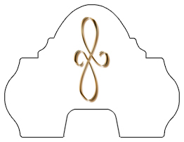 DARAY-L-601-BZ-WT Bronze Scroll White